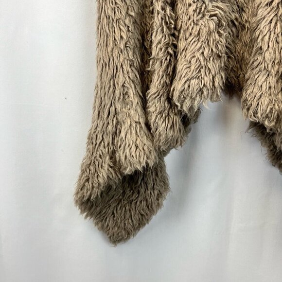 Kensie Womens Vest Brown Fur Asymmetric Hem Open Front Size XS - Picture 8 of 10